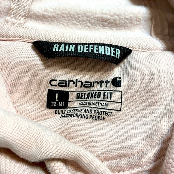 SOLD :: Carhartt Pale Pink Rain Defender Hoodie - Picture 5 of 5